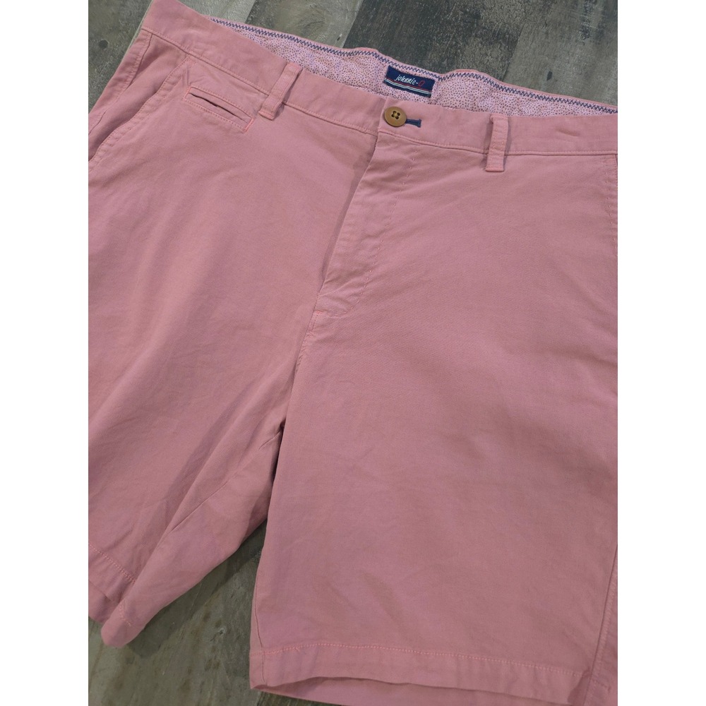 johnnie-O Men's Pink Salmon Santiago Pima Cotton Stretch Chino Golf Shorts Sz 36